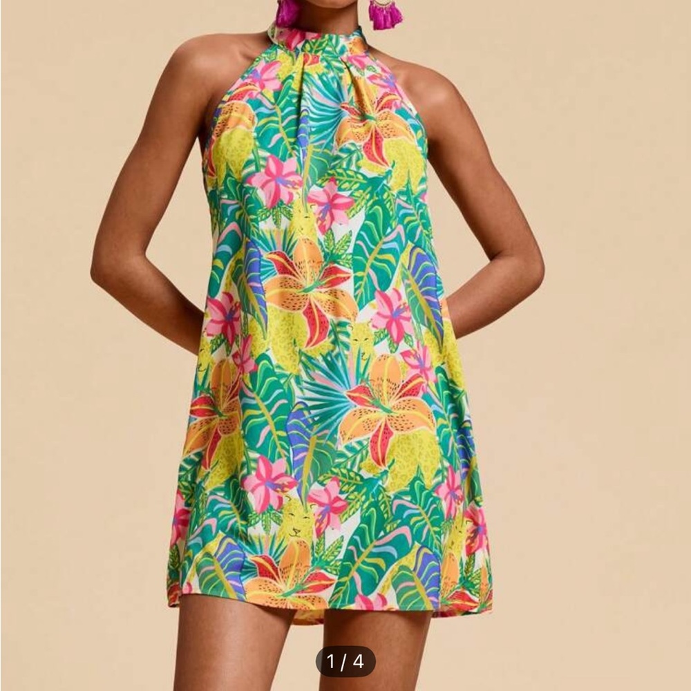 Tropical Floral Halter Dress